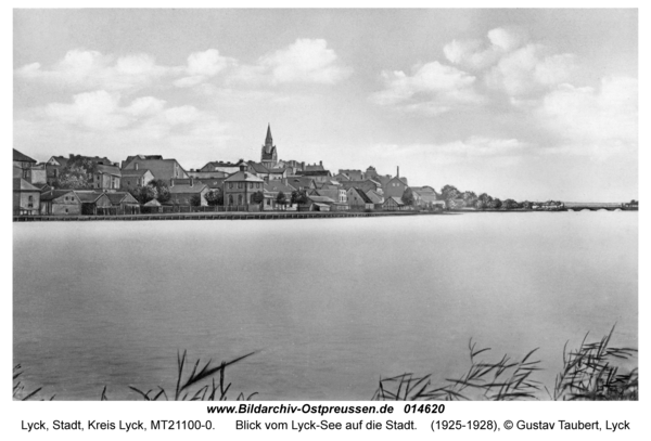 Lyck, Blick vom Lyck-See auf die Stadt