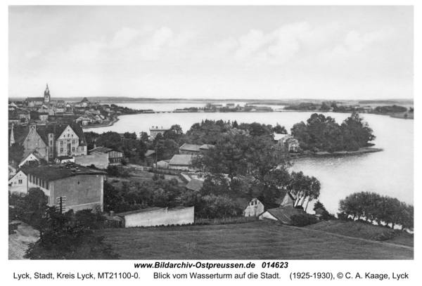 Lyck, Blick vom Wasserturm auf die Stadt