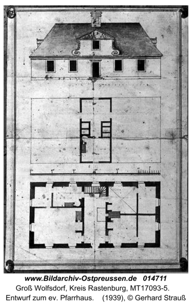 Groß Wolfsdorf,  Entwurf zum ev. Pfarrhaus