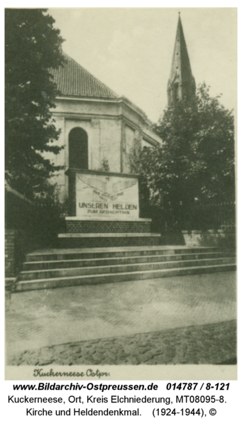 Kuckerneese, Kirche und Heldendenkmal