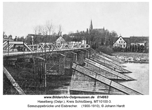 Haselberg, Szeszuppebrücke und Eisbrecher