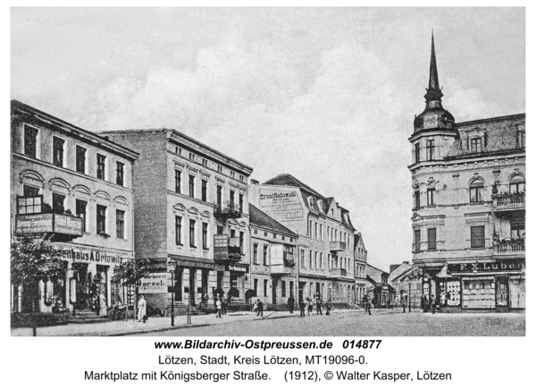 Lötzen, Marktplatz mit Königsberger Straße