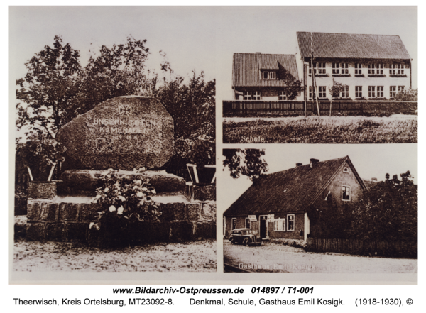 Theerwisch, Denkmal, Schule, Gasthaus Emil Kosigk