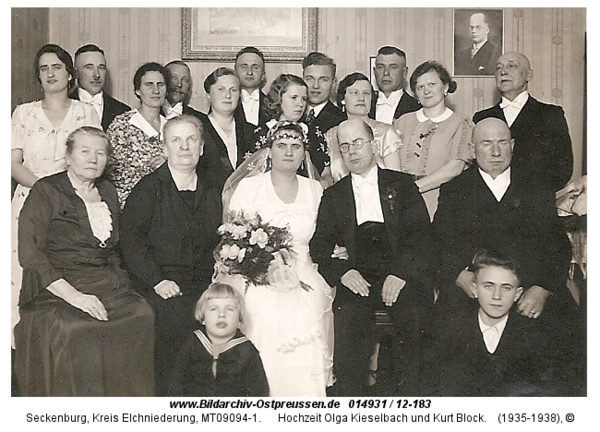 Seckenburg, Hochzeit Olga Kieselbach und Kurt Block