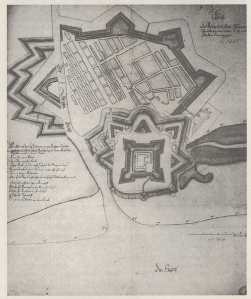 Cleupeda, Stadtplan mit Festung