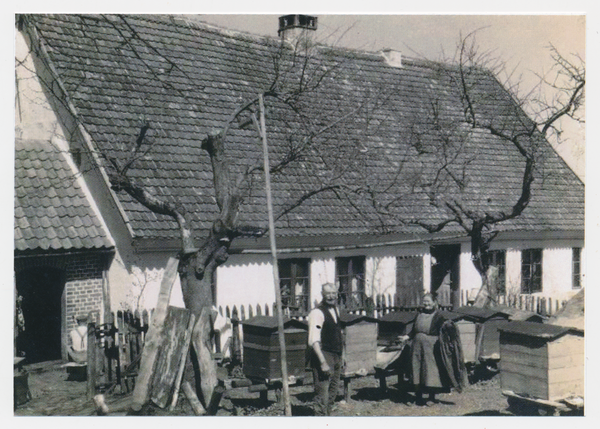 Schwägerau, Ziegengasse 4, Sattler und Imker, Fritz Albath mit Ehefrau Martha geb. Schattlang