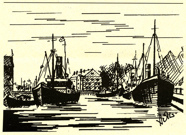 Memel, Dange, Dampfer und Reismühle