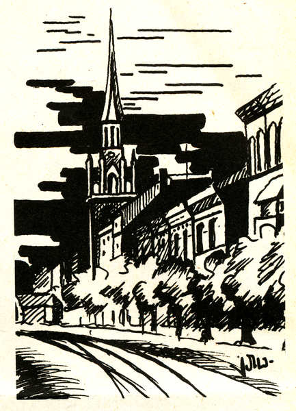 Memel, Marktstraße mit Johanniskirche