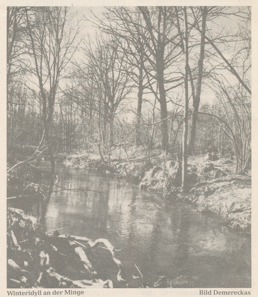 Minge (Fluss), Winteridyll an der Minge