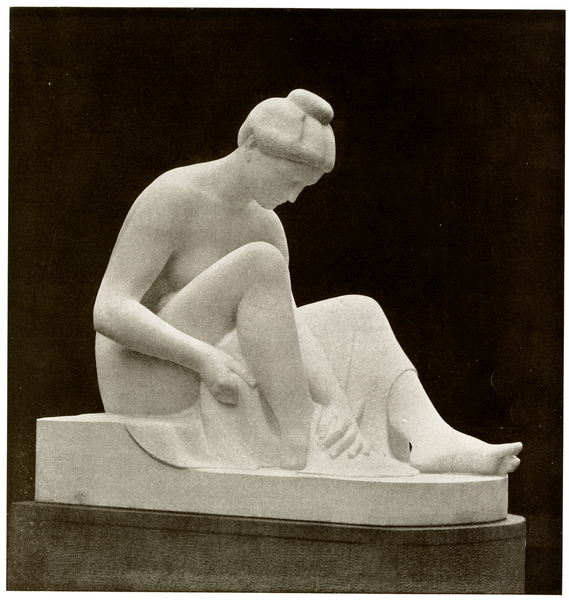 Königsberg (Pr.), Marmorskulptur "Nach dem Bade" von Prof. Stanislaus Cauer