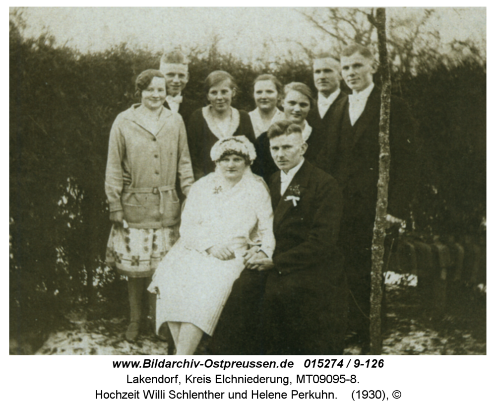 Lakendorf, Hochzeit Willi Schlenther und Helene Perkuhn