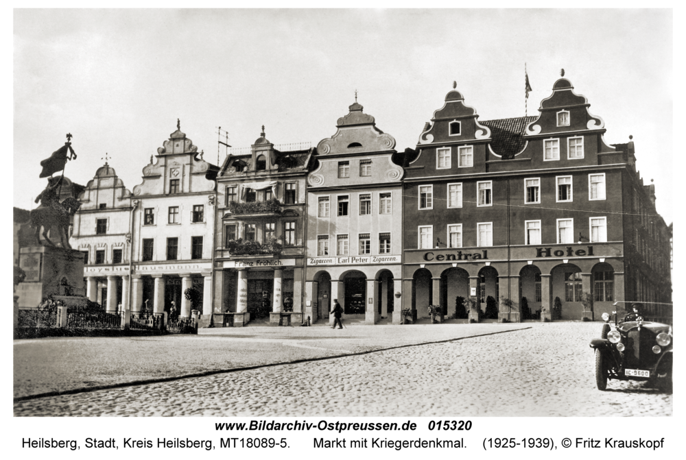 Heilsberg Kr. Heilsberg, Markt mit Kriegerdenkmal