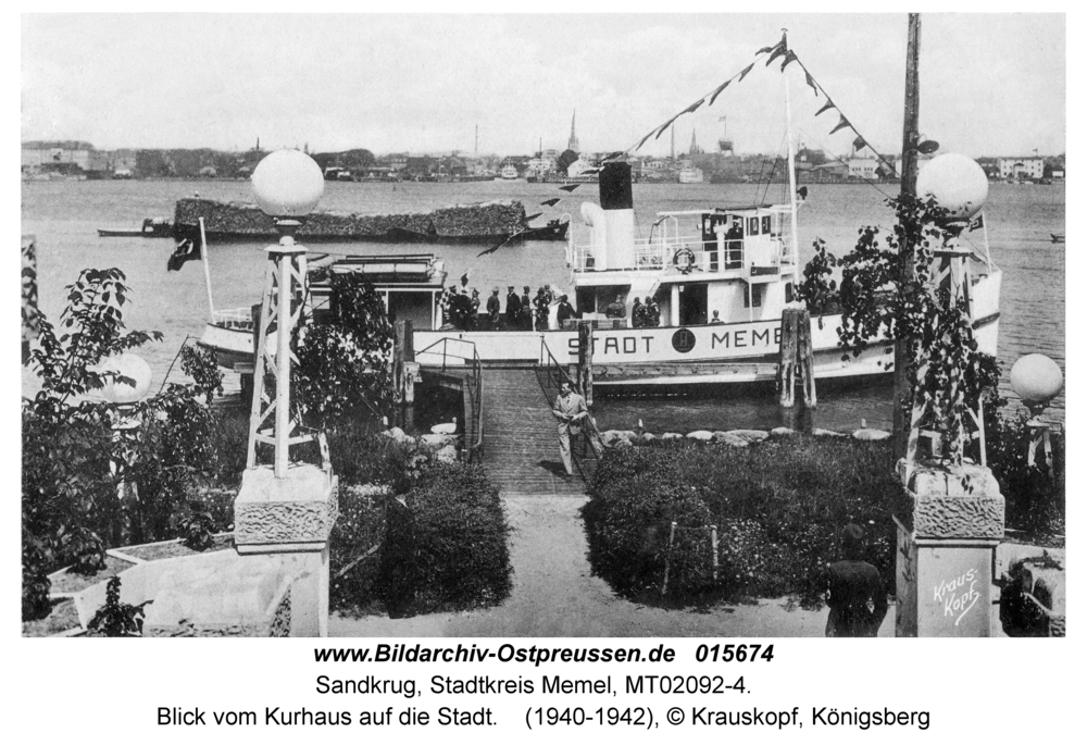 Sandkrug Stadtkr. Memel, Blick vom Kurhaus auf die Stadt