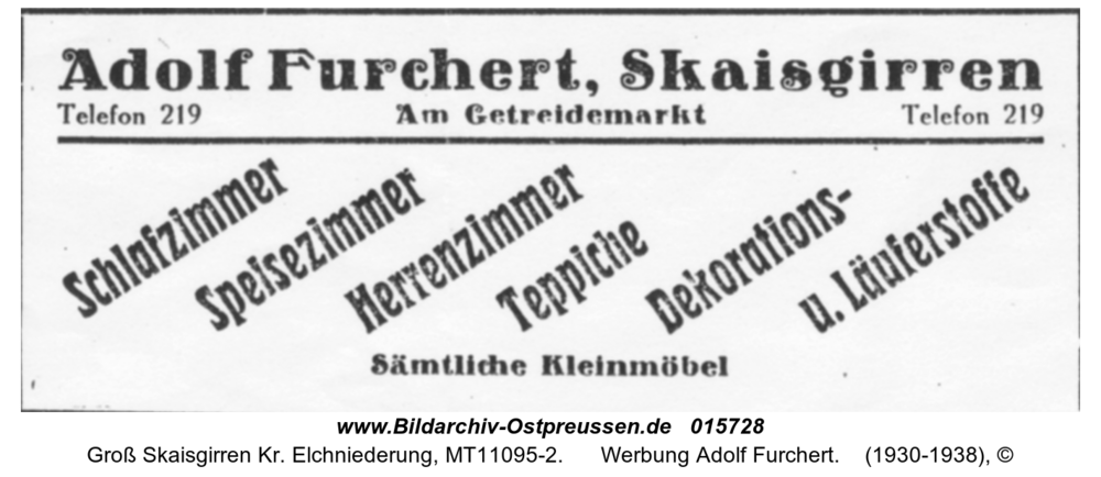 Kreuzingen, Werbung Adolf Furchert