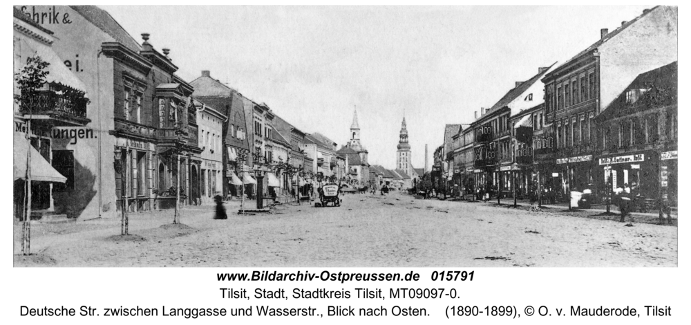 Tilsit, Deutsche Str. zwischen Langgasse und Wasserstr., Blick nach Osten