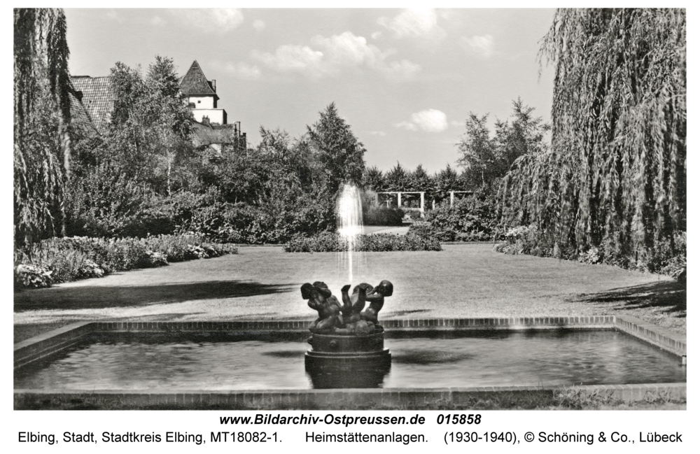 Elbing, Puttenbrunnen im Rosengarten des Heimstättenparks