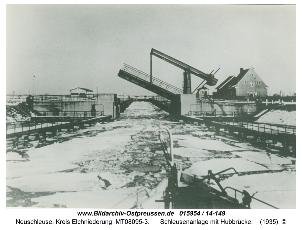 Neuschleuse, Schleusenanlage mit Hubbrücke