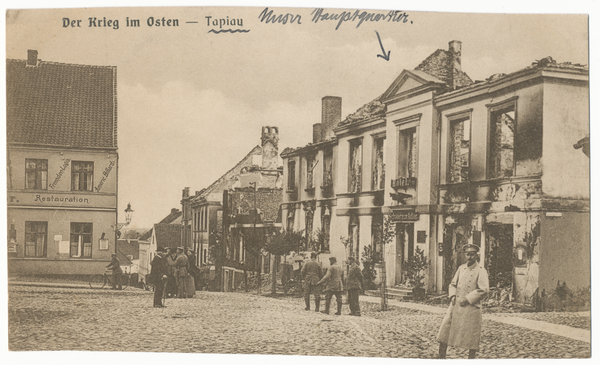 Tapiau, Am Markt, Zerstörungen nach der Beschießung