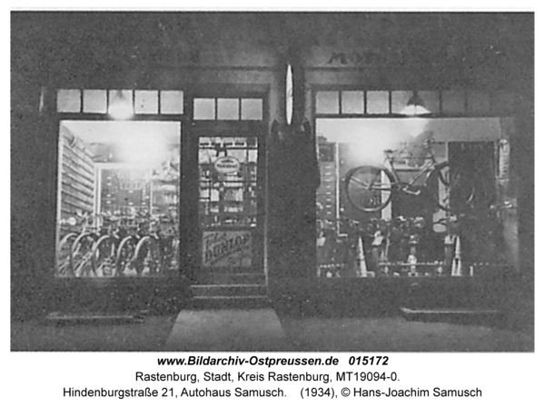 Rastenburg, Hindenburgstraße 21, Autohaus Samusch