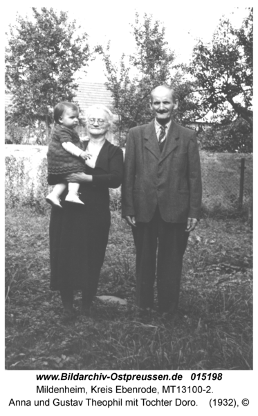 Mildenheim, Anna und Gustav Theophil mit Tochter Doro