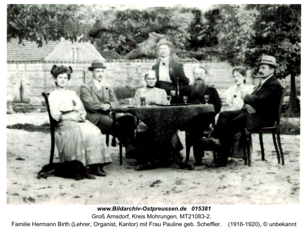 Groß Arnsdorf, Familie Hermann Birth (Lehrer, Organist, Kantor) mit Frau Pauline geb. Scheffler