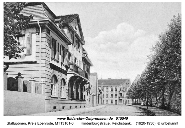 Stallupönen, Hindenburgstraße, Reichsbank