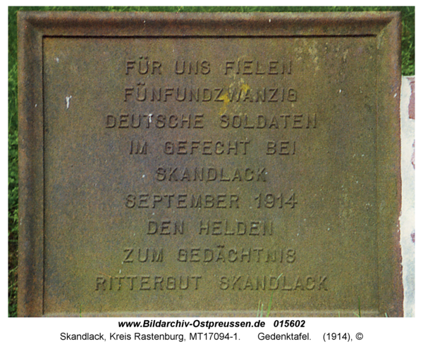 Skandlack, Gedenktafel