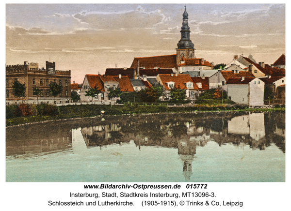 Insterburg, Schlossteich und Lutherkirche