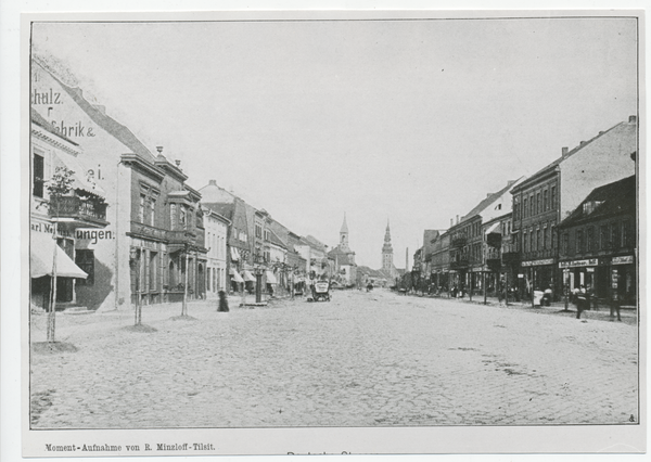 Tilsit, Deutsche Str. zwischen Langgasse und Wasserstr., Blick nach Osten