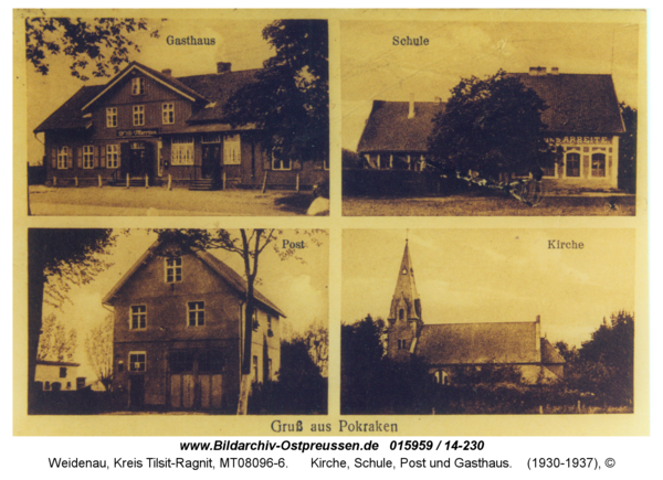 Weidenau, Kirche, Schule, Post und Gasthaus