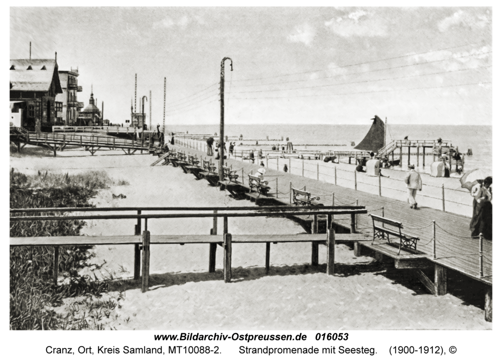 Cranz Kr. Samland, Strandpromenade mit Seesteg