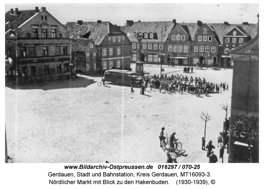 Gerdauen, nördlicher Markt mit Blick zu den Hakenbuden