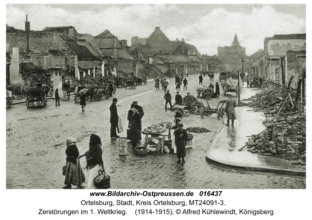 Ortelsburg, Zerstörungen im 1. Weltkrieg