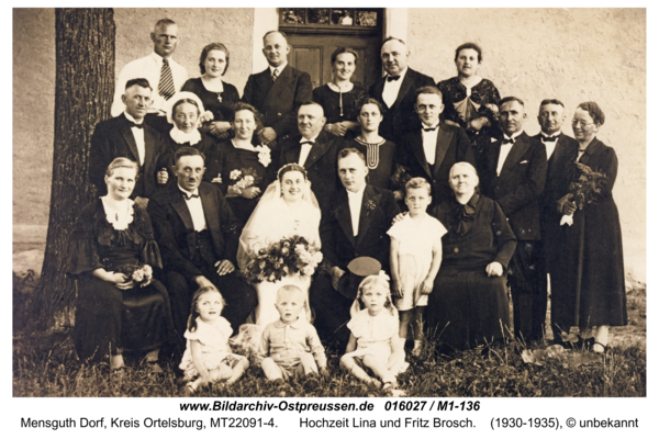 Mensguth, Hochzeit Lina und Fritz Brosch