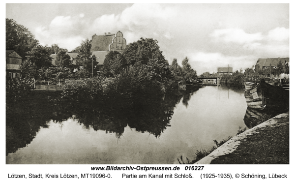 Lötzen, Partie am Kanal mit Schloß