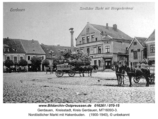 Gerdauen, nordöstlicher Markt mit Hakenbuden