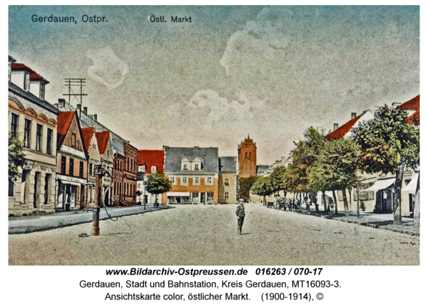 Gerdauen, Ansichtskarte color, östlicher Markt