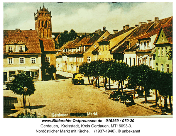 Gerdauen, Nordöstlicher Markt mit Kirche