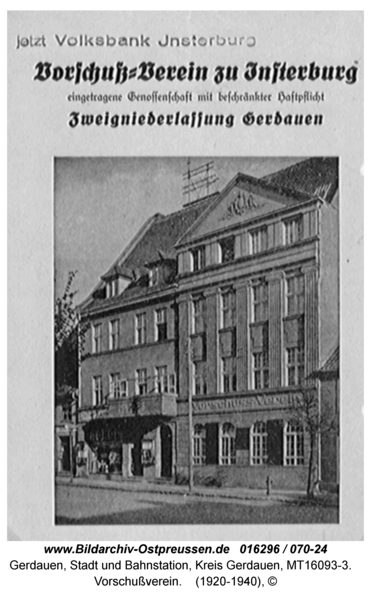 Gerdauen, Vorschußverein