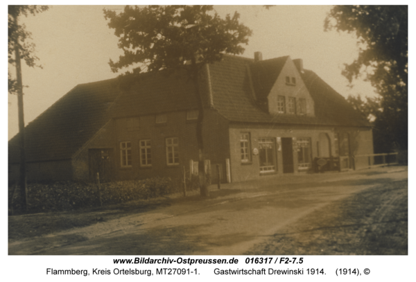 Flammberg, Gastwirtschaft Drewinski 1914