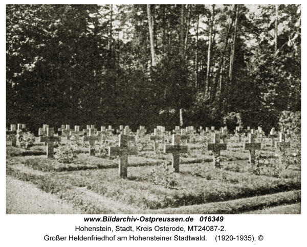 Hohenstein Kr. Osterode, Großer Heldenfriedhof am Hohensteiner Stadtwald