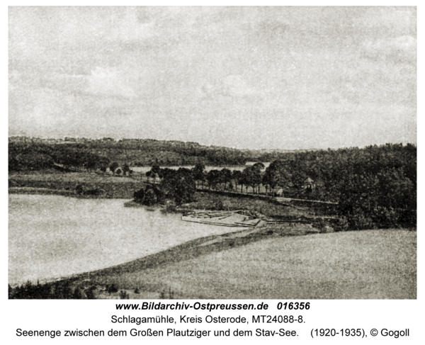 Schlagamühle, Seenenge zwischen dem Großen Plautziger und dem Stav-See