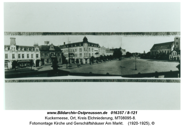 Kuckerneese, Fotomontage Kirche und Gerschäftshäuser Am Markt