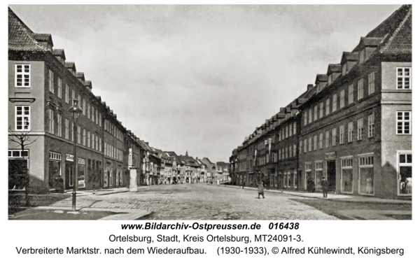 Ortelsburg, Verbreiterte Marktstr. nach dem Wiederaufbau