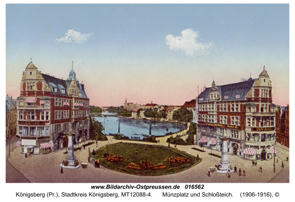 Königsberg, Münzplatz und Schloßteich