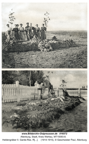 Allenburg, Heldengräber II. Garde-Res. Regiment. Schlacht bei Schallen am 09.09.1914.