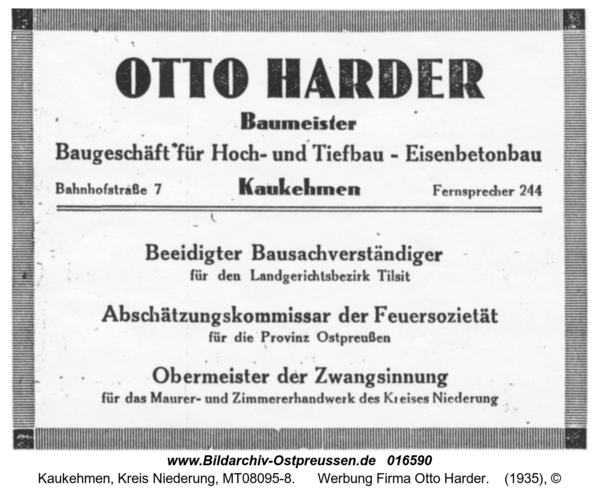 Kuckerneese, Werbung Firma Otto Harder