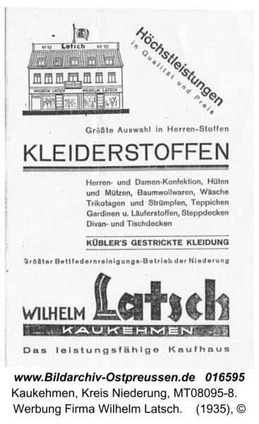 Kuckerneese, Werbung Firma Wilhelm Latsch