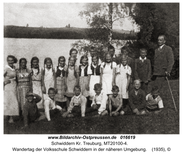 Schwiddern Kr. Treuburg, Wandertag der Volksschule Schwiddern in der näheren Umgebung