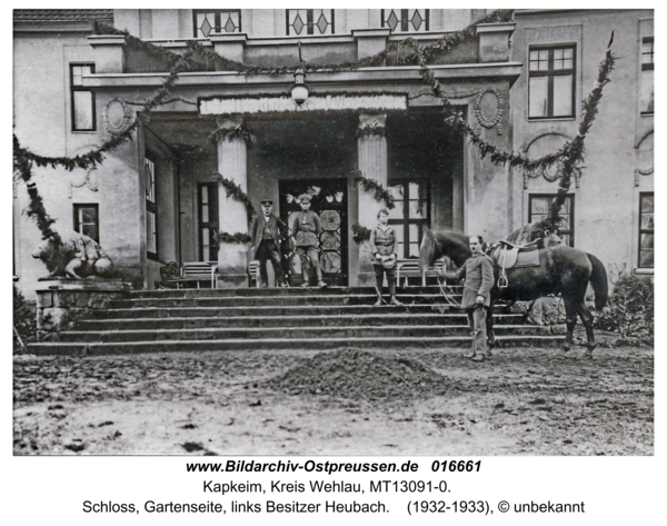 Kapkeim, Schloss, Gartenseite, links Besitzer Heubach